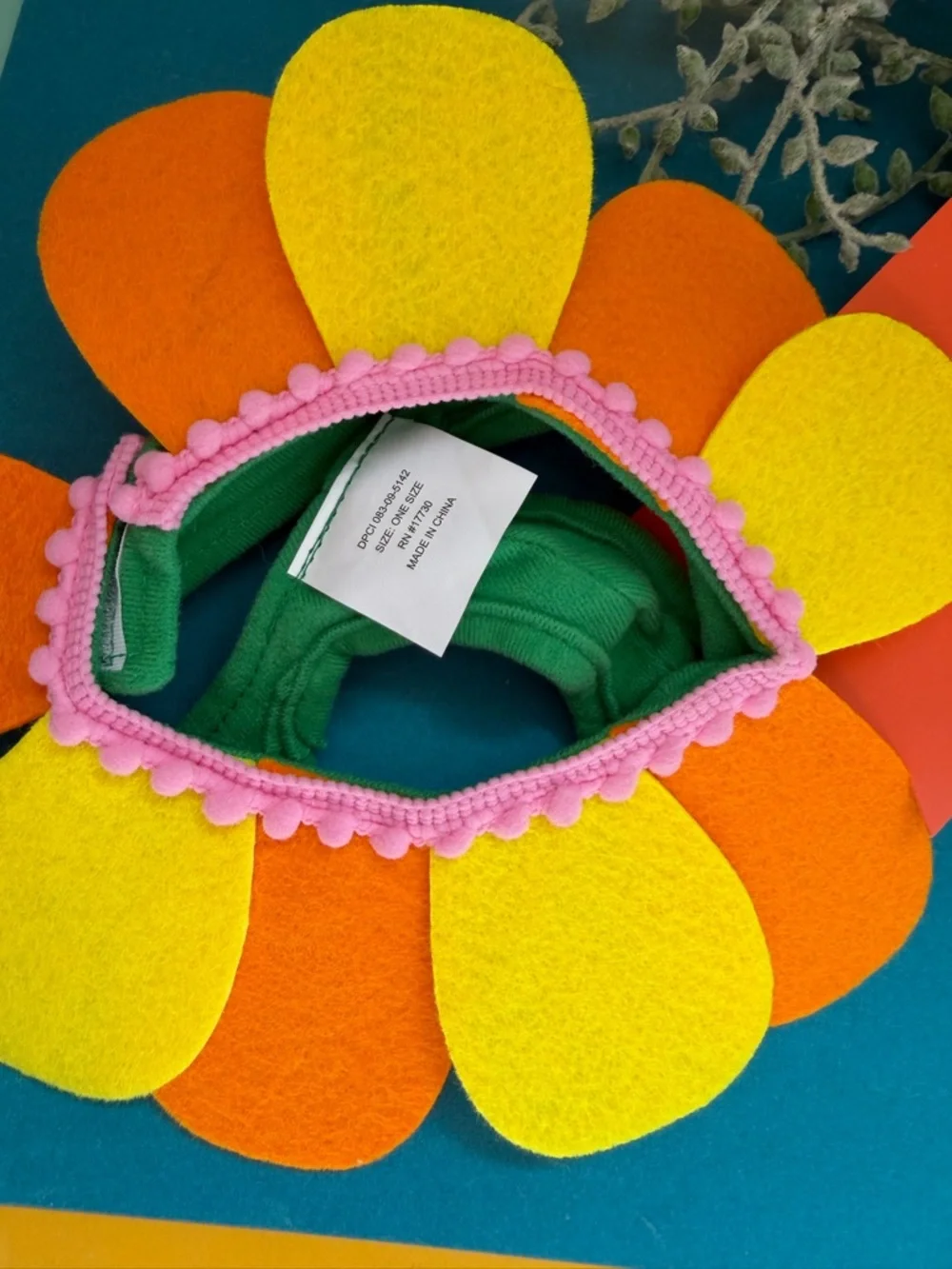 Boots & Barkley Floral Cat Headpiece with Orange and Yellow Petals